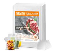 Wevac Core Sacchetti Sottovuoto per Alimenti 50 Pezzi 25×35cm | Compatibili con Tutte le Macchine Sottovuoto, Senza BPA & Materiale Sicuro, Conservazione Lungo Termine, Senza BPA, Goffrati