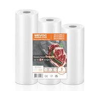 Wevac Sacchetti per sottovuoto da 20 x 30 cm, resistenti, senza BPA, pretagliati, piatti, per la conservazione degli alimenti, per la conservazione del congelatore, per sottovuoto