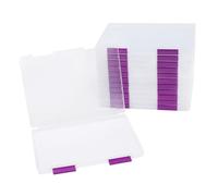 WEvalMC 12pcs Documenti Magazine Titolari Viola File Storage Box 31x23x2cm Clear File Portable Project Case con fibbia