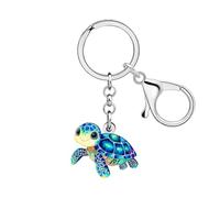WEVENI Acrilico Tartaruga Portachiavi Oceano Tartaruga Animale Charms Tartaruga Marina Regali per le Donne Bambini Ragazze Borsa Zaino Accessori (Blu)