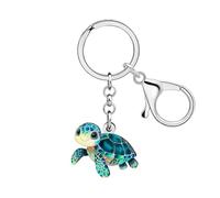 WEVENI Acrilico Tartaruga Portachiavi Oceano Tartaruga Animale Charms Tartaruga Marina Regali per le Donne Bambini Ragazze Borsa Zaino Accessori (Verde)