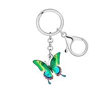 WEVENI Carino Farfalla Portachiavi Acrilico Bug Gioielli Buterrfly Regali per le Donne Ragazze Borsa Portafortuna Charms Auto Portachiavi Accessori (Verde)