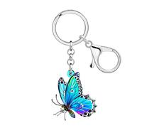 WEVENI Carino Farfalla Portachiavi Acrilico Bug Gioielli Buterrfly Regali per le Donne Ragazze Borsa Portafortuna Charms Auto Portachiavi Accessori (Blu)