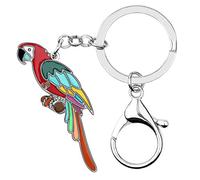 WEVENI Carino Fiore Pappagallo Portachiavi Ciliegia Charms Uccello Pappagallo Gioielli per Le Donna Ragazze Borsa Auto Portafoglio (Floreale)