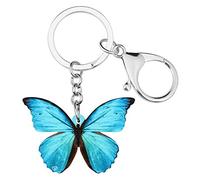 WEVENI Cute Acrilico Morpho Helena Portachiavi Farfalla Accessori Borsa Portafoglio Auto Charms de Donna Ragazza (Blu navy)