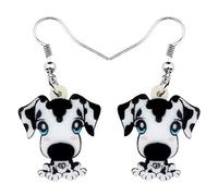 WEVENI Cute Acrilico Orecchini Cane Dalmata Pendenti Animali Gioielli Regalo Cuccioli Per Donna Ragazze Regali (Neve)