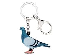 WEVENI Cute Portachiavi Piccione Acrilico Charms Portachiavi Animali Uccello Gioielli Per Le Donna Bambini Auto Accessori (Blu)