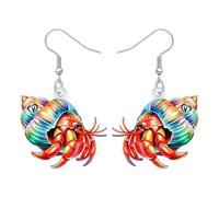 WEVENI Graziosi orecchini a forma di granchio eremita, gioielli estivi da spiaggia, regali per donne, orecchini pendenti in acrilico a forma di conchiglia, gioielli per vacanze al mare, regali nautici