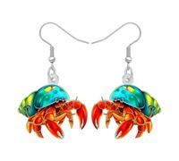 WEVENI Graziosi orecchini a forma di granchio eremita, gioielli estivi da spiaggia, regali per donne, orecchini pendenti in acrilico a forma di conchiglia, gioielli per vacanze al mare, regali nautici
