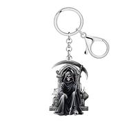 WEVENI Grim Reaper Portachiavi Halloween Portachiavi Gotico Accessori Gotico Spettrale Accessori Regali per Donne Ragazze Borsa Charms, scuro, M