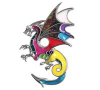 WEVENI Lega Fantasia Dinosauro Drago Spilla Gioiello Smalto Spille per Donna Lady Ragazze Moda Gioielli Regalo (Multicolore)
