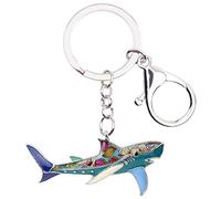 WEVENI Portachiavi a forma di squalo in lega smaltata, con ciondolo per borsa, alla moda, gioiello da donna, idea regalo per borsa (blu), Blu, W2L2