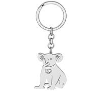 WEVENI Portachiavi In Acciaio Inox Portachiavi Koala Carino Anelli Borsetta Borsa Charms per Donna e Ragazze (Argento)