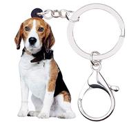 WEVENI Portachiavi in acrilico a forma di cane beagle, accessorio per donne e ragazze, ciondolo per borsa o auto (multicolore)