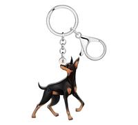 WEVENI Portachiavi in acrilico a forma di cane doberman, gioiello carino per donne e ragazze, portafoglio per auto, Oscurità, W2L2