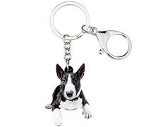 Weveni Portachiavi in acrilico con cane American Pit Bull Terrier, gioielli per donne e ragazze, Multicolore, 50mm x 27mm