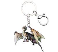 WEVENI, portachiavi in acrilico con dinosauro e drago, portachiavi a forma di animale, borsa per auto, gioielli per donne e adolescenti