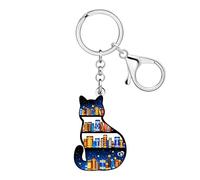 WEVENI Portachiavi per libreria con animali divertenti in acrilico, accessori per libri, regali per amanti dei libri, donne, ragazze, topi di biblioteca, Multicolore, M