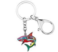 WEVENI Portachiavi Smaltati Medusa Portachiavi Polpo Regali Squalo Gioielli Da Spiaggia Per Donne Ragazze Borsa Chiavi Auto Charms (Squalo Multiplo)