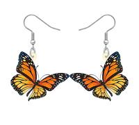 WEVENI Regali di Farfalla Monarca per Donne Ragazze Orecchini di Farfalla Acrilico Carino Insetto Primavera Gioielli Charms Estate Regali di Insetto per Giardinieri Amanti della Natura (Marrone)