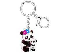 WEVENI Simpatico Panda Stuff Regali Acrilico Panda Portachiavi Orso Portachiavi Pandas Charms per Donne Ragazze Divertenti Accessori Portafoglio, Coppia., W2L2