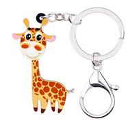 WEVENI Simpatico regalo a forma di giraffa per donne e ragazze, portachiavi con giraffa in acrilico con animali della giungla, portachiavi con ciondoli per auto, Giraffa B, W2L2