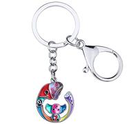 WEVENI Smalto Elefante Portachiavi Carino Elefante Portachiavi per Donna Ragazze Borsa Auto Accessori (Grigio)