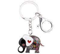 WEVENI Smalto Elefante Portachiavi Carino Elefante Portachiavi per Donna Ragazze Borsa Auto Accessori (Elefante B)