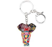 WEVENI Smalto Elefante Portachiavi Carino Elefante Portachiavi per Donna Ragazze Borsa Auto Accessori (Multicolore)