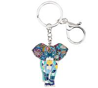 WEVENI Smalto Elefante Portachiavi Carino Elefante Portachiavi per Donna Ragazze Borsa Auto Accessori (Oceano)