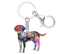 WEVENI Smalto Labrador Portachiavi Cane Portachiave Animali Accessori Gioielli Auto Portafoglio Charms Per Donna Ragazza (Multi)
