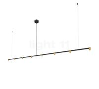Wever & Ducré Trace 3.0 Lampada a sospensione LED lineare - 8 fuochi, nero/champagne - 3.000 k