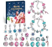 WEVOL Calendario Avvento 2025 Bambina Natale Ragazze Calendario dell Avvento Kinder Fai da Te Gioielli Artigianato Regali Braccialetti con Ciondoli Regalo di Natale Ragazze 5 6 7 8 9 10 11 12 13 Anni