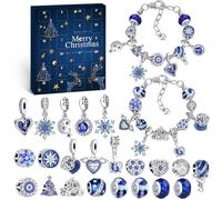 WEVOL Calendario Avvento Gioielli 2025 Bambina Donna, Calendario Avvento Bracciale Bambini Kinder Fai da Te, Braccialetti Regalini Sorprese Regalo di Natale per Ragazza Donna