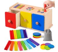 WEVOL Giochi Montessori 1 2 3 Anni, 3 in 1 Giochi in Legno per Bambini Sensoriali Gioco di Smistamento per Colore e Forma, Giocattoli Montessori Educativi per Bambini 1-3 Anni Regalo Bambino Bambina