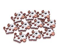 WEWAYSMILE 10 Pezzi Perline Silicone,Perle di Silicone Animale,Perle di Silicone Del Fumetto,Adatto per la Catena Chiave del Braccialetto Della Collana Mestieri Gioielli(Stile Mucca)