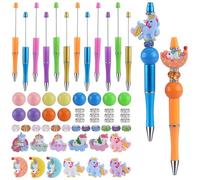 WEWAYSMILE 12 penna A Sfera Con Perline Plastica, Perline Per Penne Perline, Penne Perlineabili Con Perline, Kit Per Creare Penne San Valentino Forniture Per Ufficio Scolastiche Regalo Fai Da Te