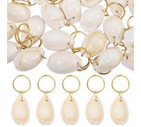 WEWAYSMILE 30 Pezzi Kauri Conchiglie Per Rimorchi Per Trecce Conchiglia Accessori Per Gioielli Treccia D'oro Accessori Per Le Donne Spiaggia Stile Moda Decorazione