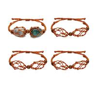 WEWAYSMILE 4 pezzo Bracciale Cordone Pietra, Bracciale In Tessuto Vuoto, Bracciali Intrecciati Fatti a Mano, per Donne Compleanno Gioielli Fare Amicizia Bomboniere, 1-7/8~3-1/2 pollice
