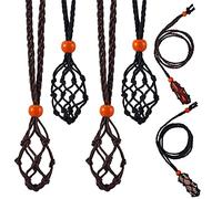 WEWAYSMILE 6 pezzo Porta Pietra di Collana a Corda, Supporto Pietre con Cordino Collana, Cordone Regolabile Collana In Cristallo, per Fare Gioielli Ciondolo Collana, 34.65 inch(880mm)