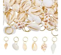 WEWAYSMILE 60 Pezzi Kauri Conchiglie Per Rimorchi Per Trecce Conchiglia Accessori Per Gioielli Treccia D'oro Accessori Per Le Donne Spiaggia Stile Moda Decorazione