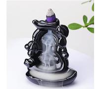 WEWAYSMILE Bruciatore di Incenso A Cascata A Riflusso In Ceramica, Porta Incenso, Fontana Porta Coni Incenso, Aromaterapia Home Decor Ufficio Regali (Calabash)