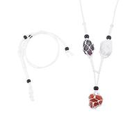 WEWAYSMILE Jaula Ajustable para Cordón Collar, Soporte Piedra Vacío Cordón, Collar Cordón Colgante Titulares, para Fabricación Joyería Del Collar Colgante, Blanco (Longitud Total 48 cm)
