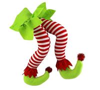 WEWILL Gambe di elfo di Natale, 50 cm, decorazioni per albero di Natale, gambe di elfo farcite per Natale, casa, feste, albero e caminetto (verde)