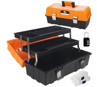 WEWLINE - Organizer pieghevole a tre strati, in plastica, con vassoio e divisore, portatile multifunzione