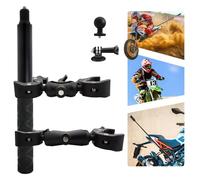 WEWOGA Moto Doppio Morsetto Montaggio Kit con 59" Invisibile Selfie Bastone compatibile per Insta 360 X5 X4 X3 X2 X GO 3, Osmo 360 Lega di Alluminio Per Impieghi Gravosi Manubrio Morsetto Accessori