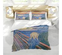 Wewoo Home Edvard Munch Scream Biancheria Da Letto Copripiumino 3 Pezzi Set (1 Copripiumino + 2 Federe) caldo Accogliente Copripiumino con chiusura a cerniera Blu 200x200cm