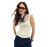 WeWoreWhat - Corsetto color sabbia con coppe arricciate-Neutro 34