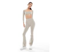 WeWoreWhat - Leggings bootcut sportivi a vita bassa beige-Neutro S
