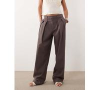 WeWoreWhat - Pantaloni color ferro con doppia cintura-Grigio 40